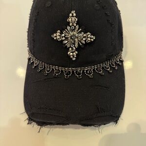 Embellished Black Cap